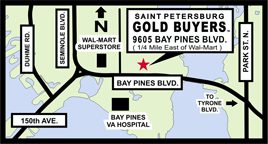 Map showing location of Saint Petersburg Gold Buyers.