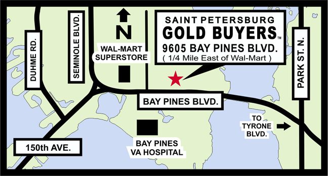 Map to Saint Petersburg Gold Buyers location.