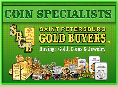 Advertisement for Saint Petersburg Gold Buyers specializing in gold, coins, and jewelry.